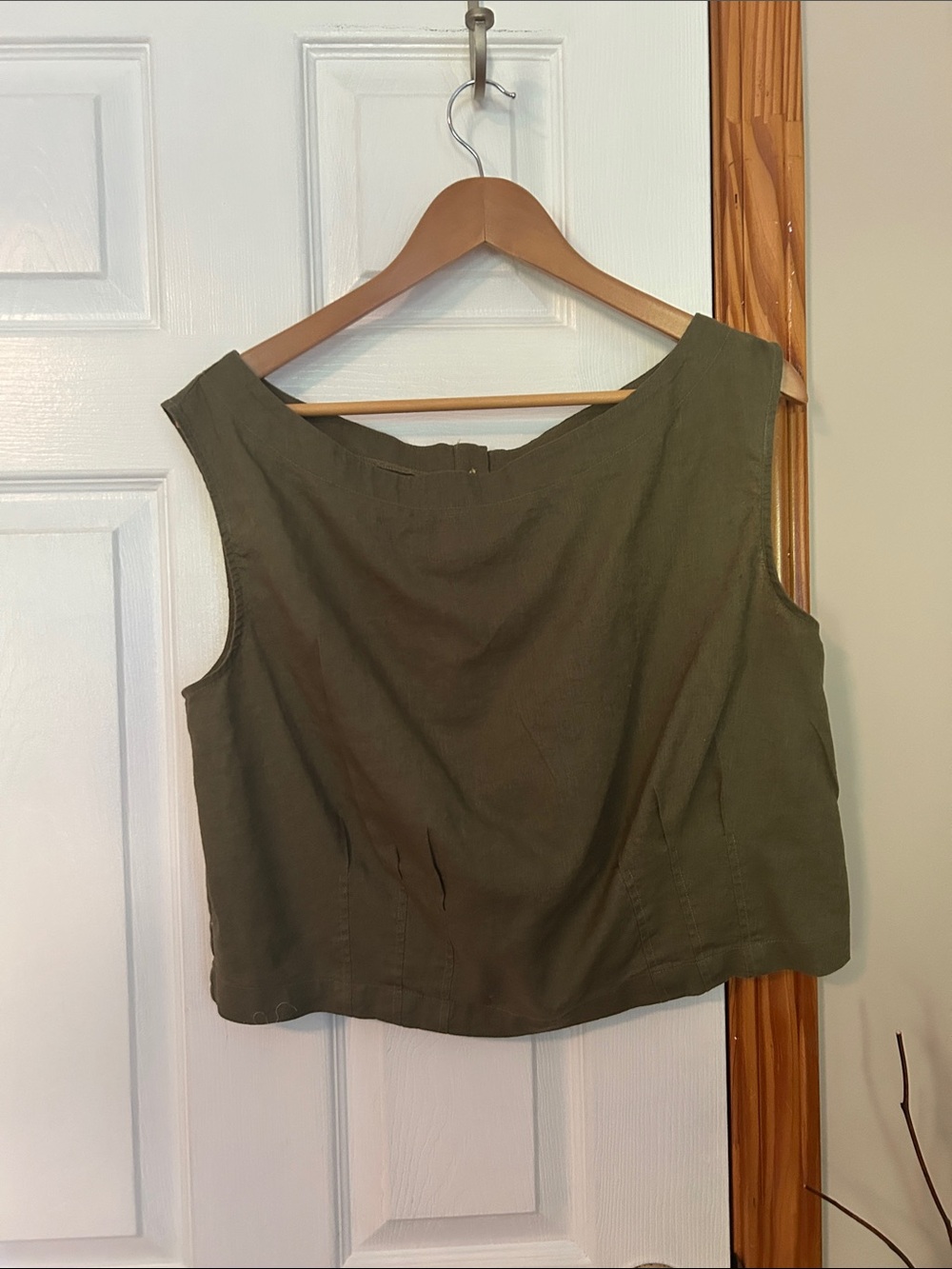 LOFT Olive Green Boatneck Sleeveless Tank